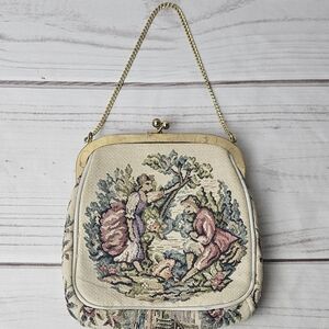 Julius Resnick JR Miami Tapestry Purse, Vintage Needlepoint Clutch Bag